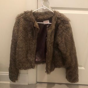 Cropped fur coat